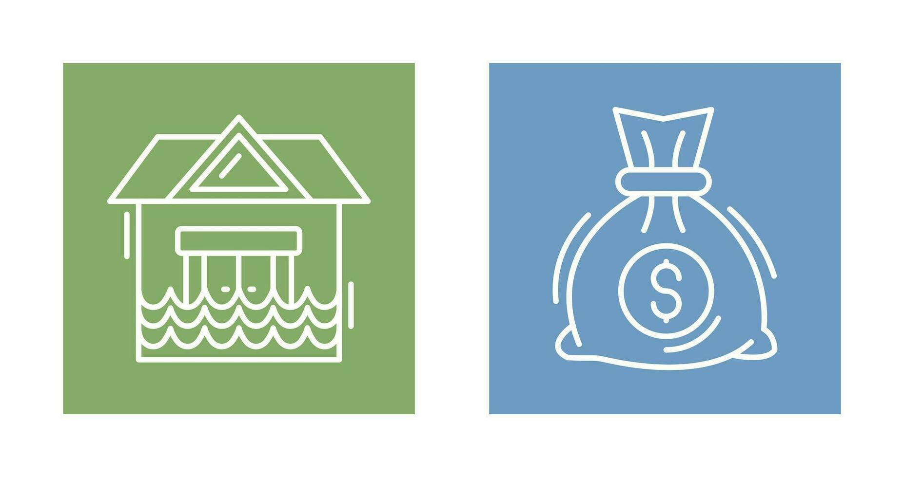 Natural Disaster and Money Bag Icon vector