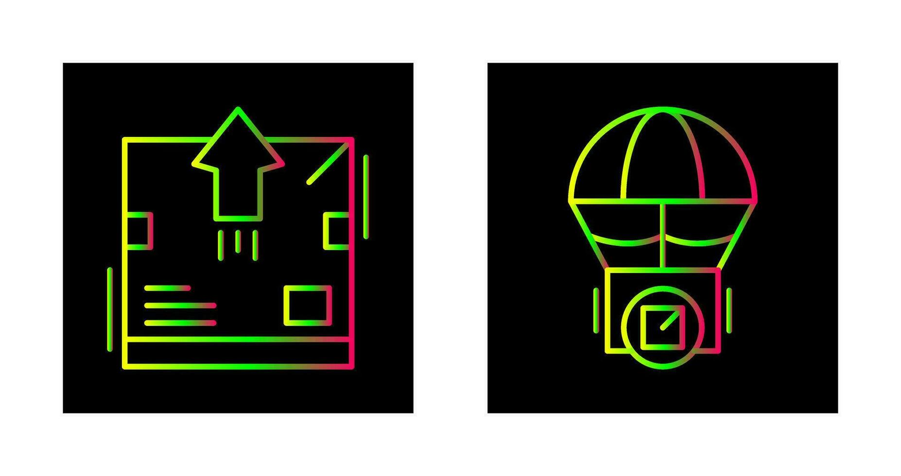delivery box and parachute Icon vector