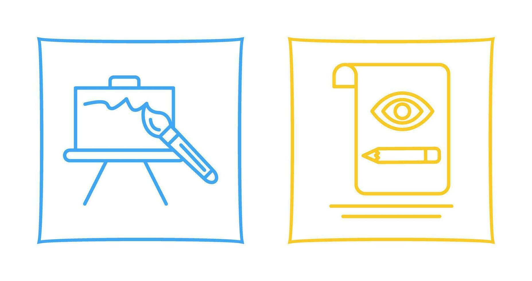 canvas and sketch Icon vector