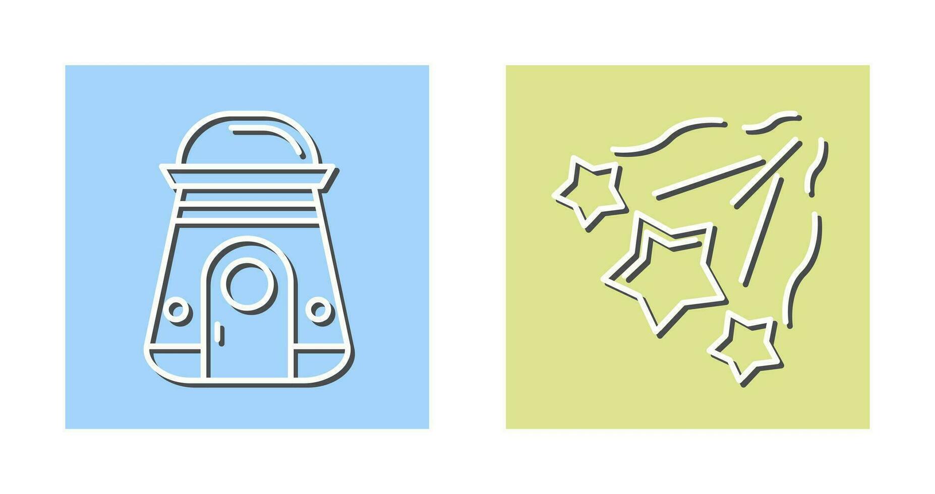 space capsule And falling stars Icon vector