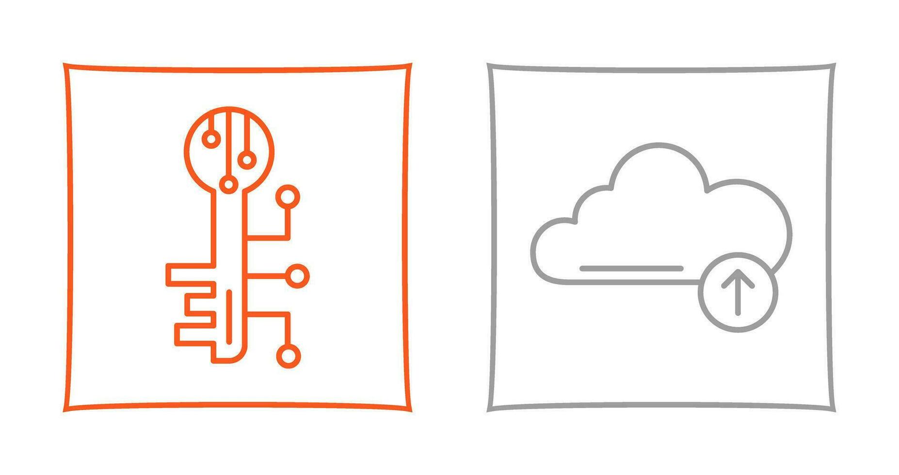 Electronic Key and Upload Icon vector