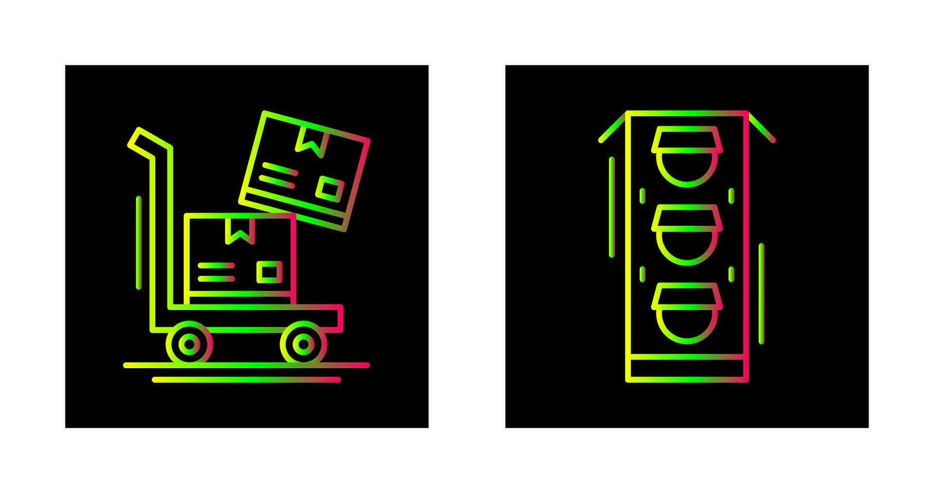 trolly and traffic light  Icon vector