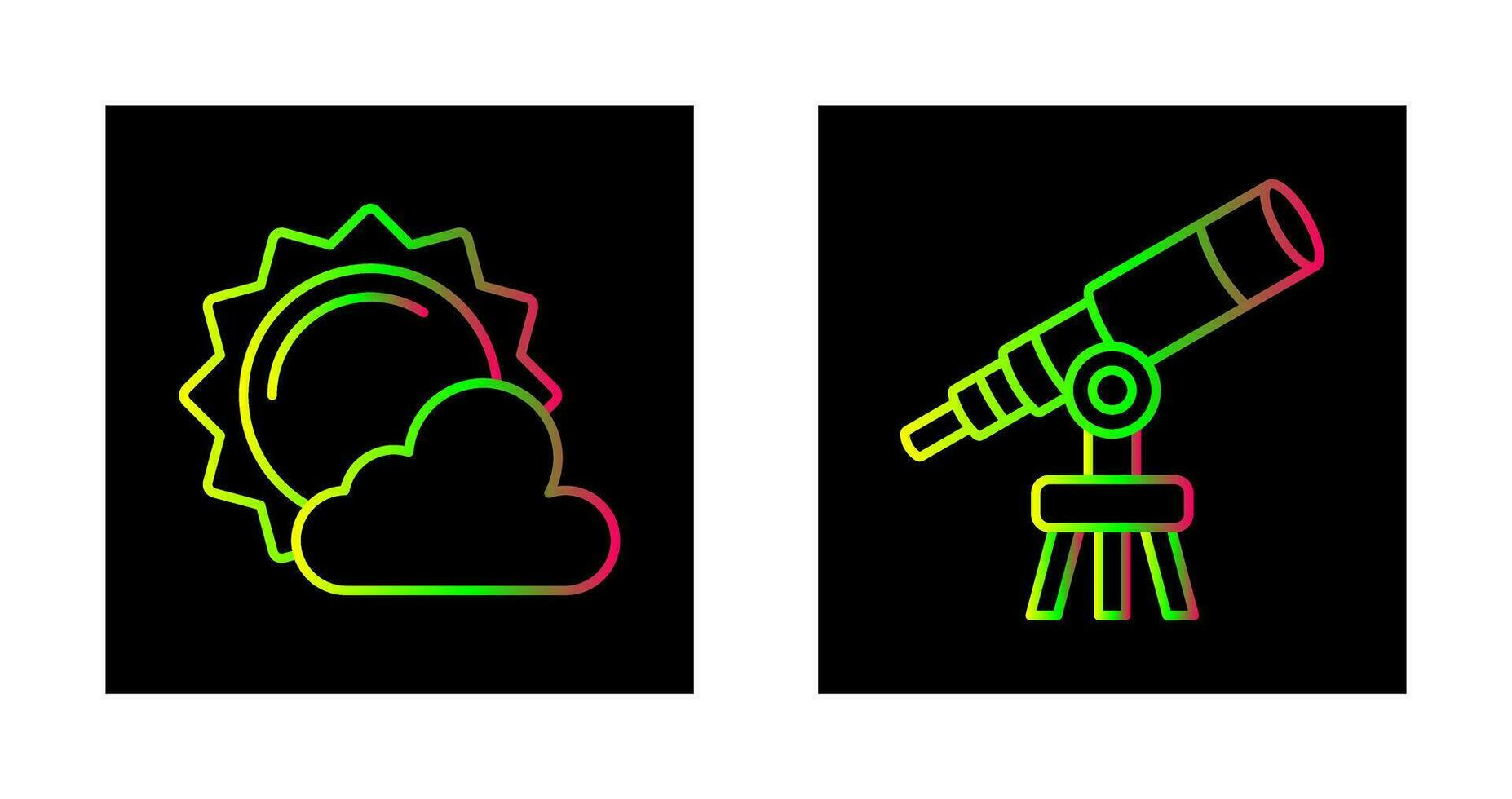sun and telescope Icon vector