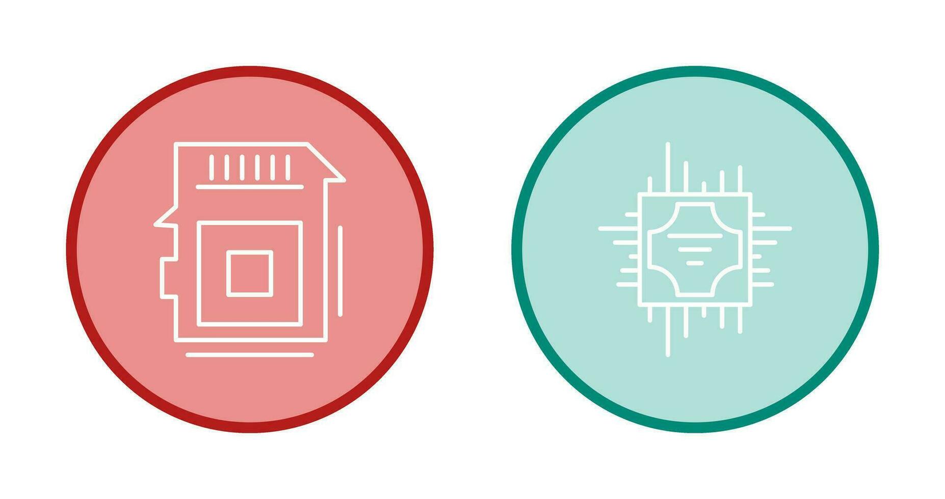 Sd Card and Cpu Icon vector