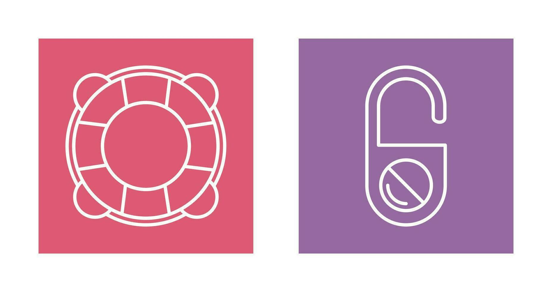 Life Preserver and Do Not Disturb Icon vector