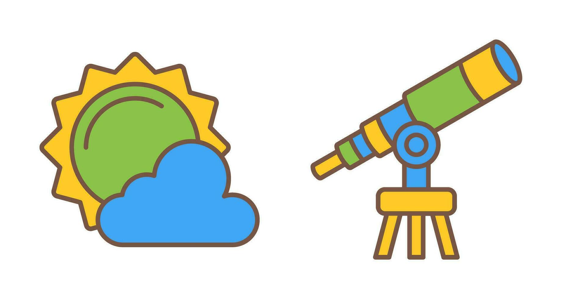 sun and telescope Icon vector