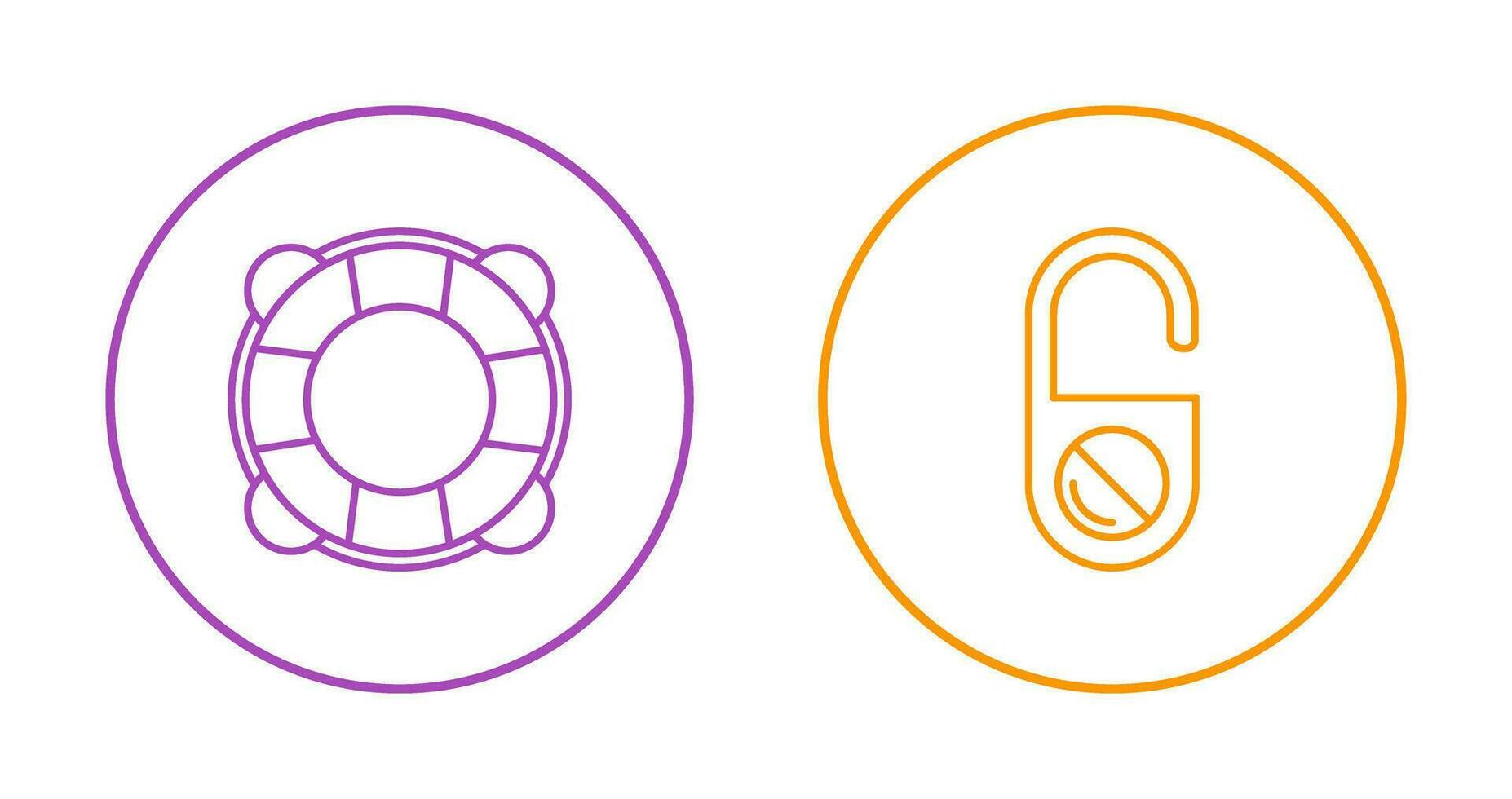 Life Preserver and Do Not Disturb Icon vector