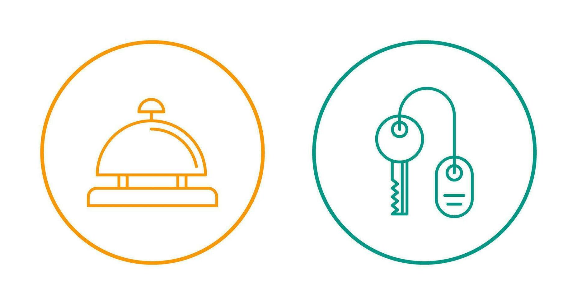 Room key and Desk Bell Icon vector