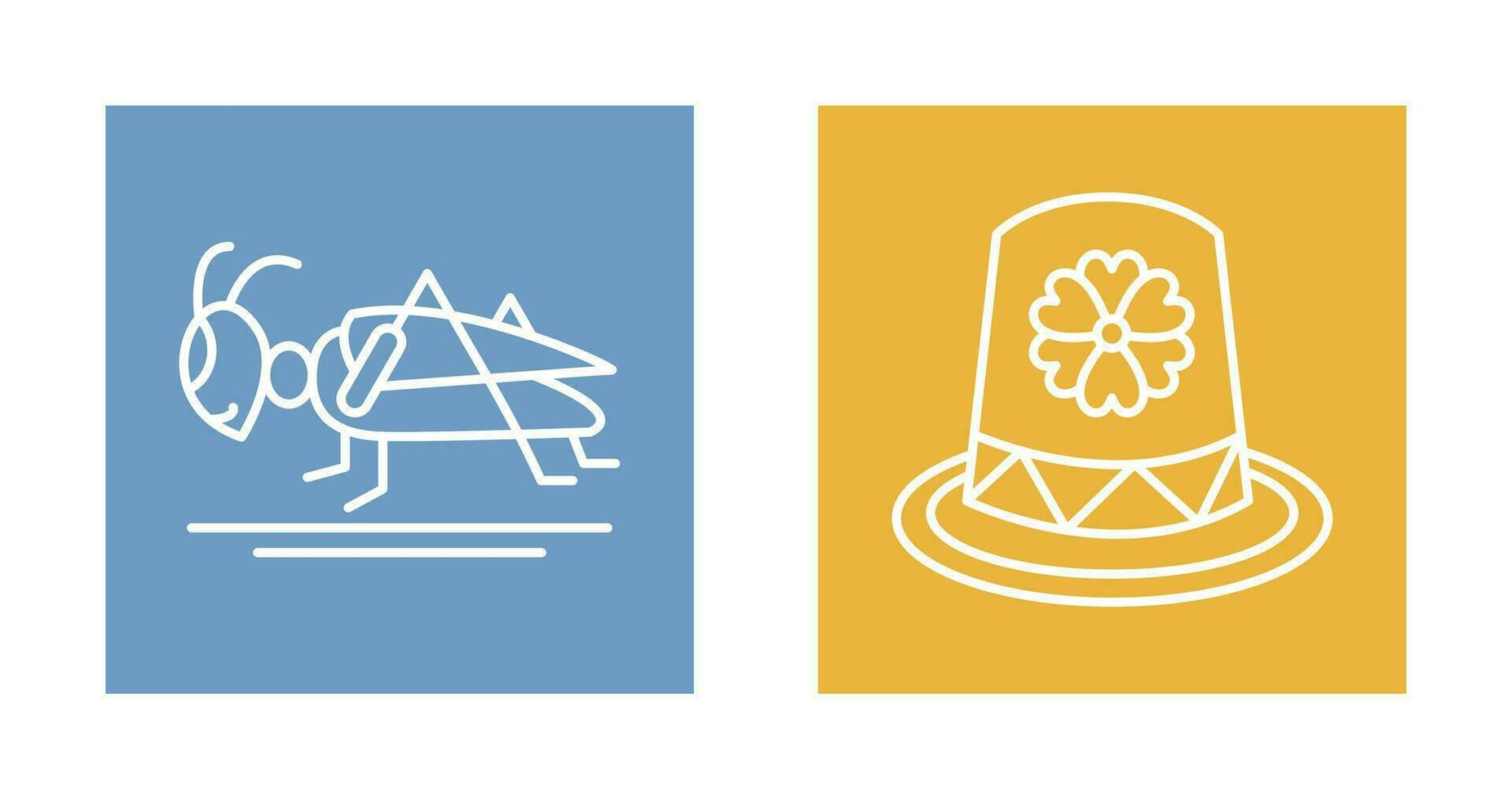 Grasshopper and Hat Icon vector