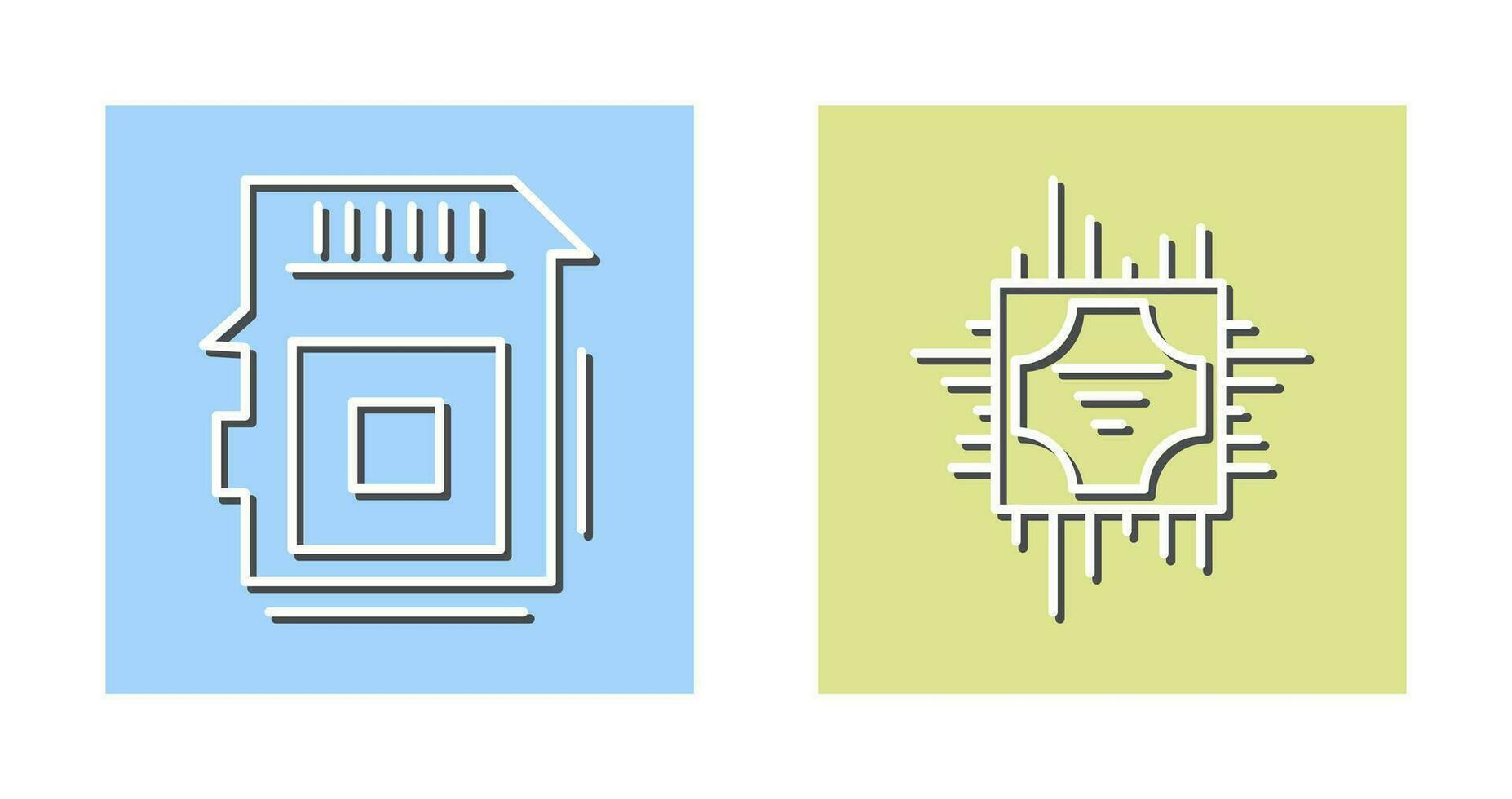 Sd Card and Cpu Icon vector