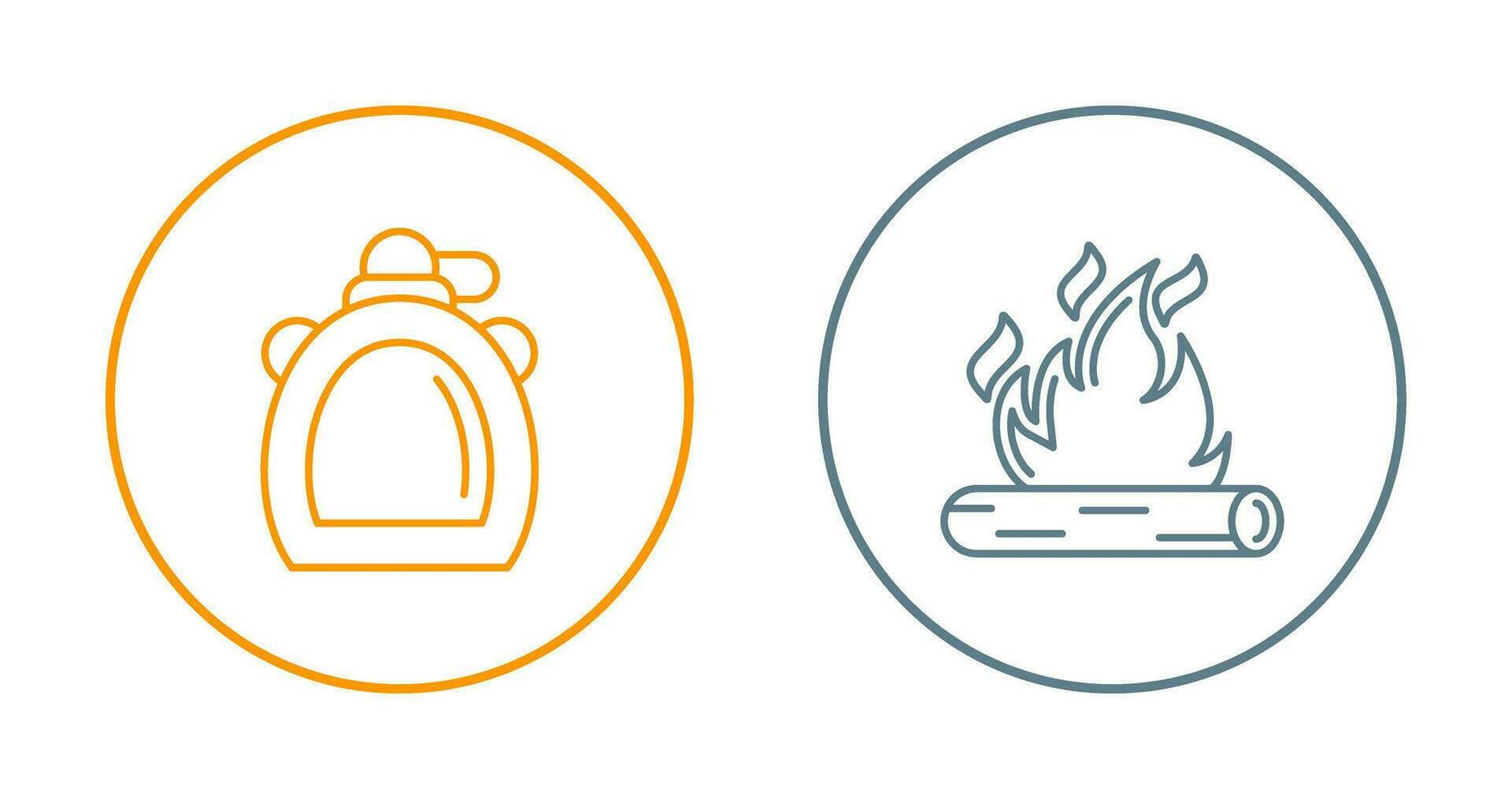 Canteen and Bonfire Icon vector