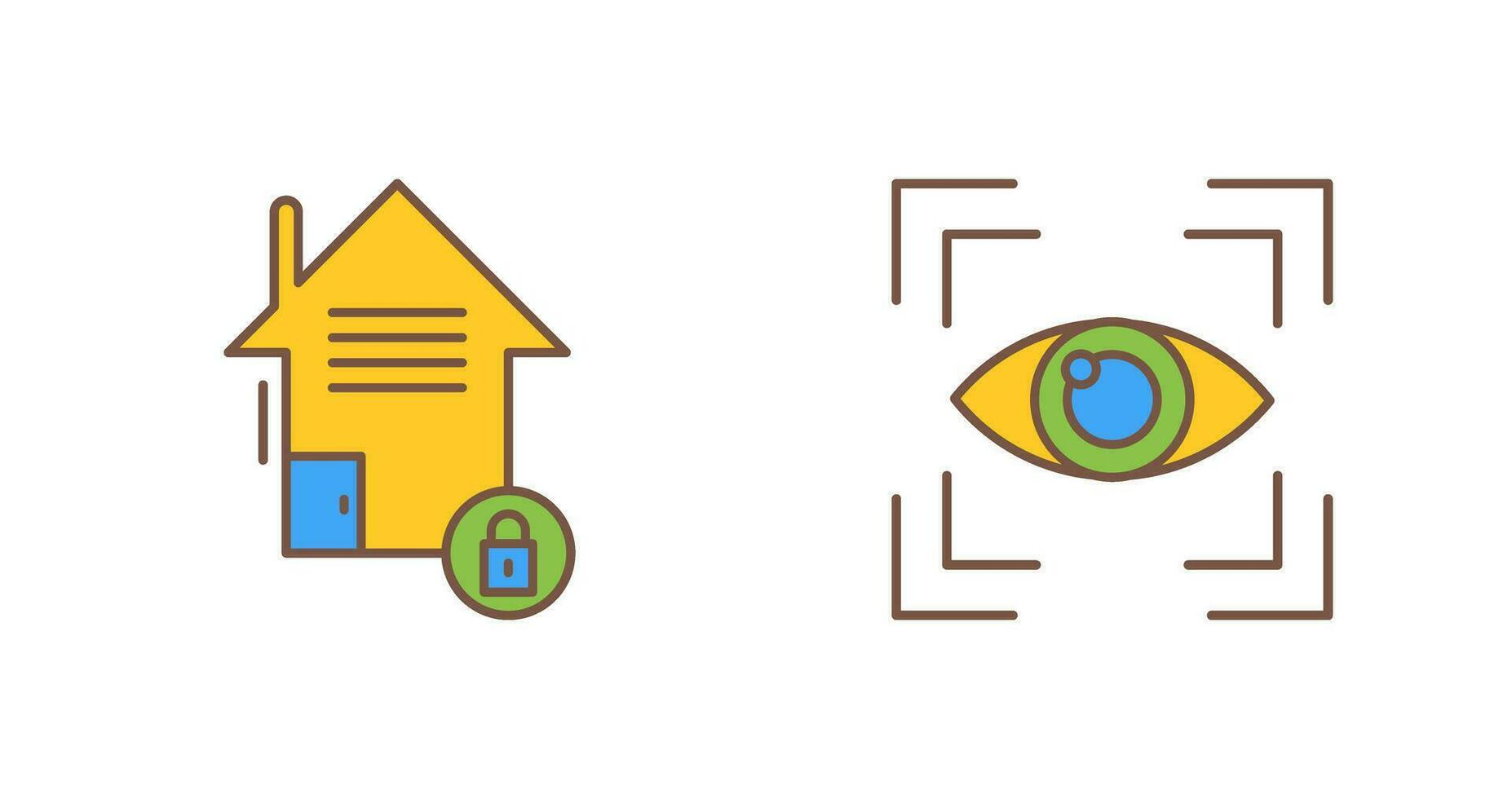 Real Estate and Eye Scan Icon vector