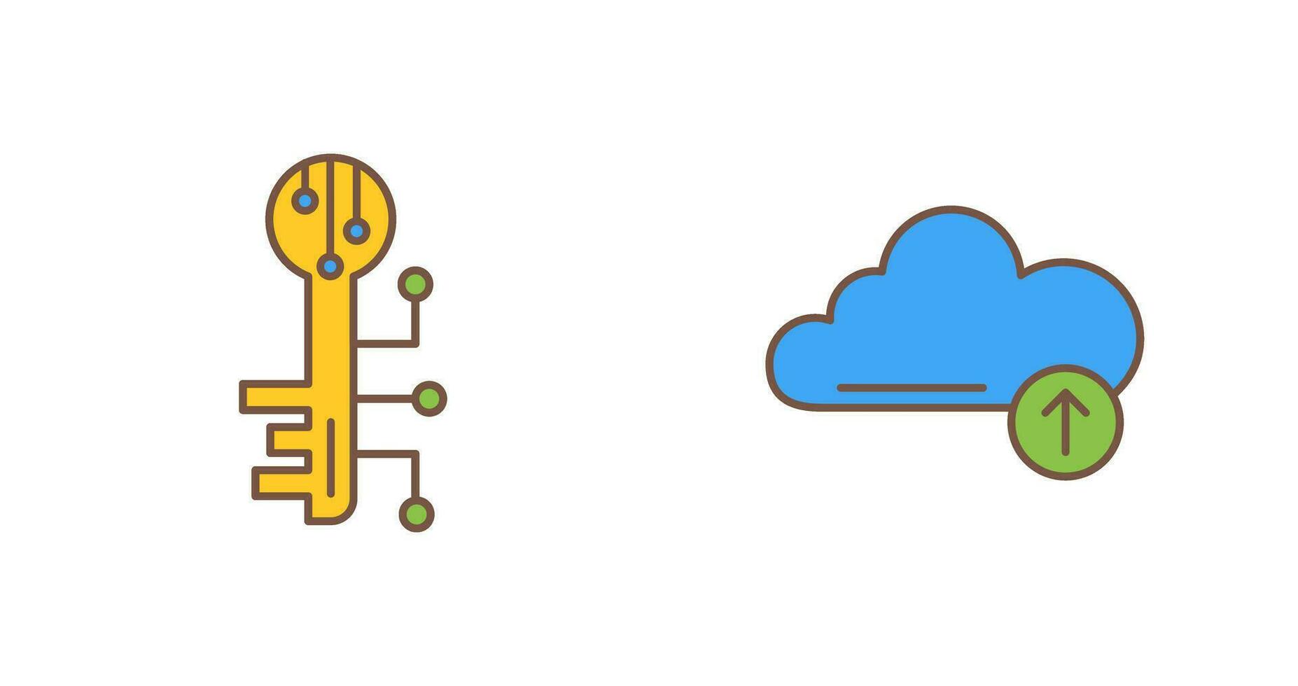 Electronic Key and Upload Icon vector