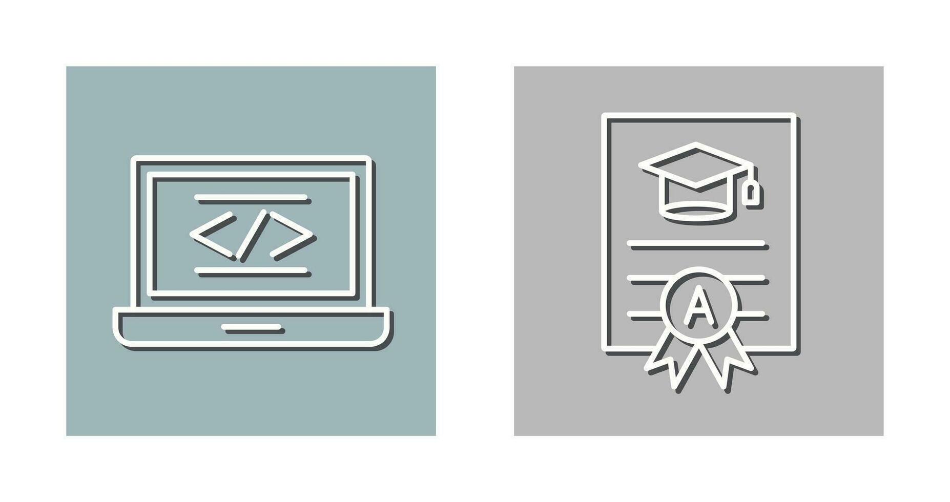 Coding and Report Card Icon vector