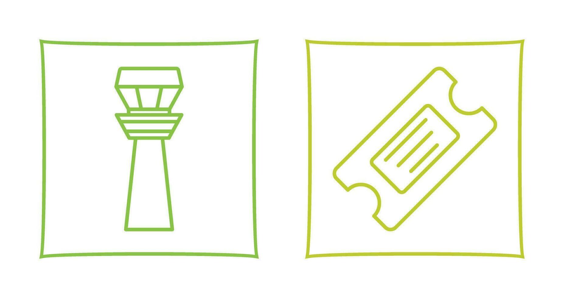 Control Tower and Ticket Icon vector