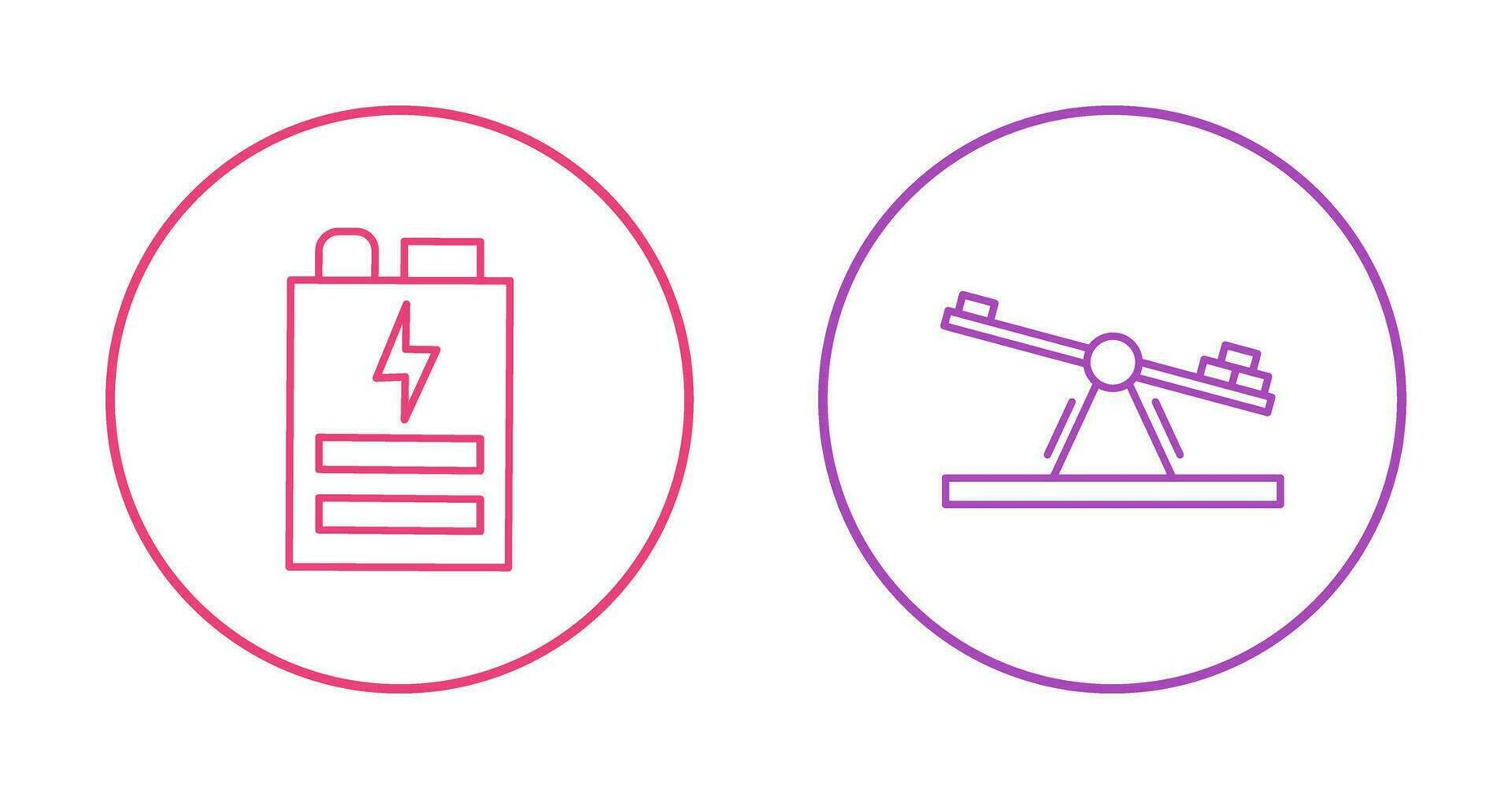 Battery and Seesaw Icon vector