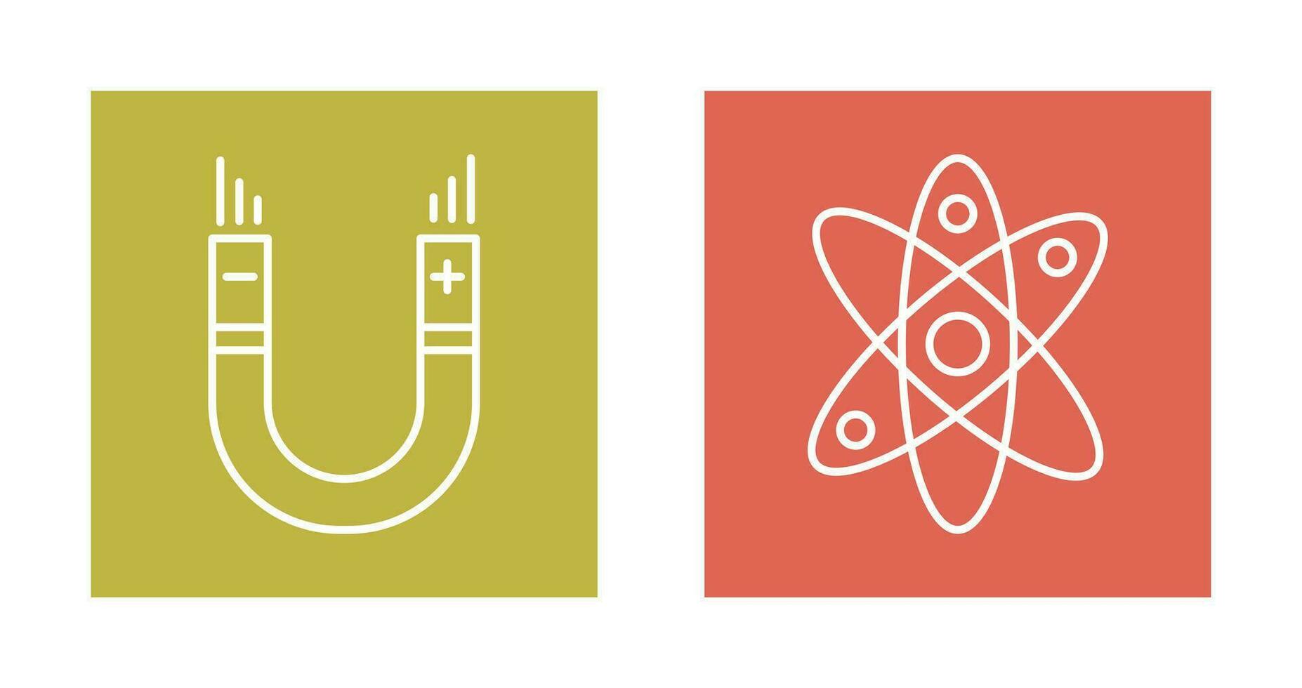 Atom and Magnet,attraction Icon vector