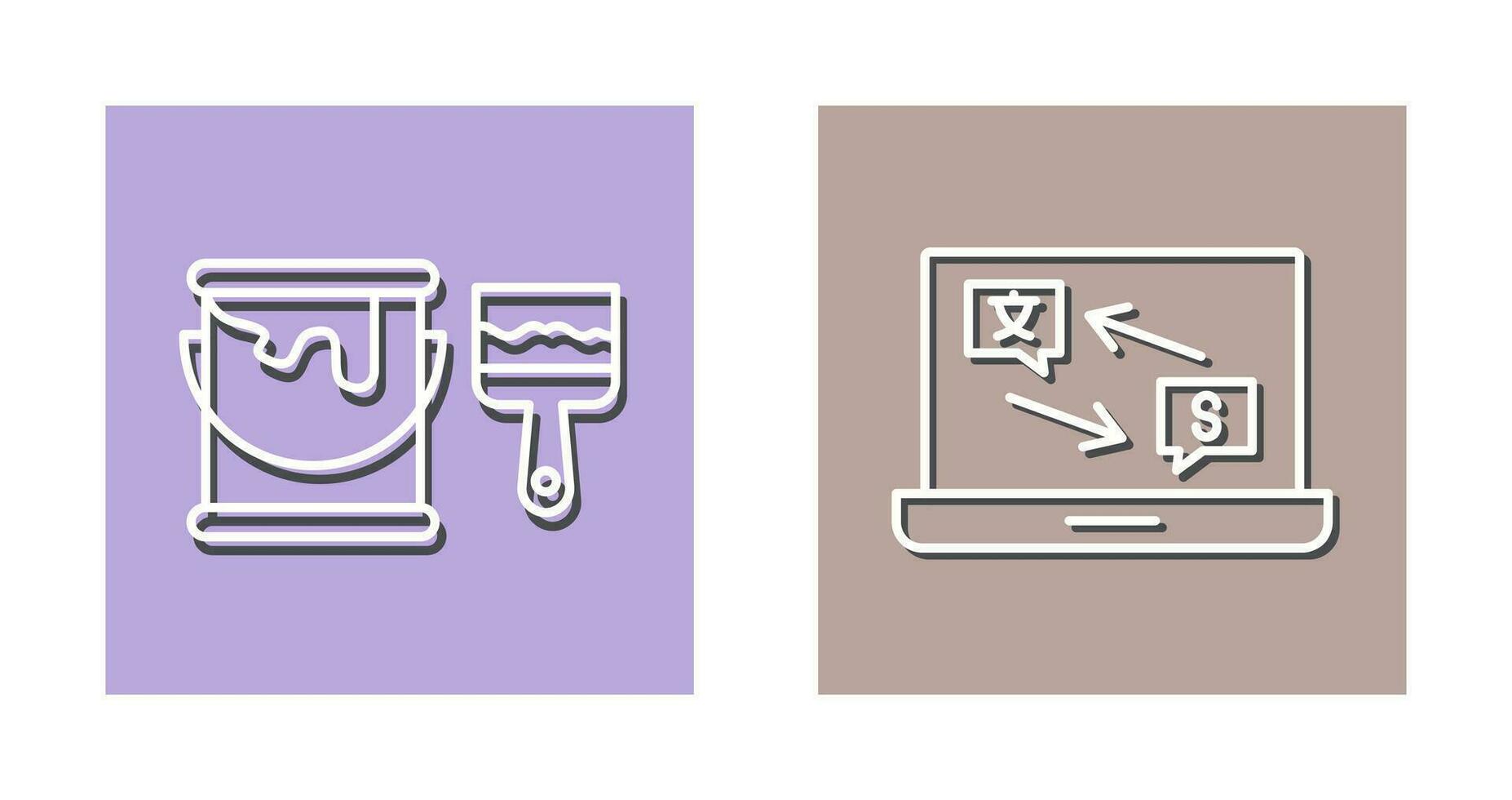Paint Brush and Translator Icon vector