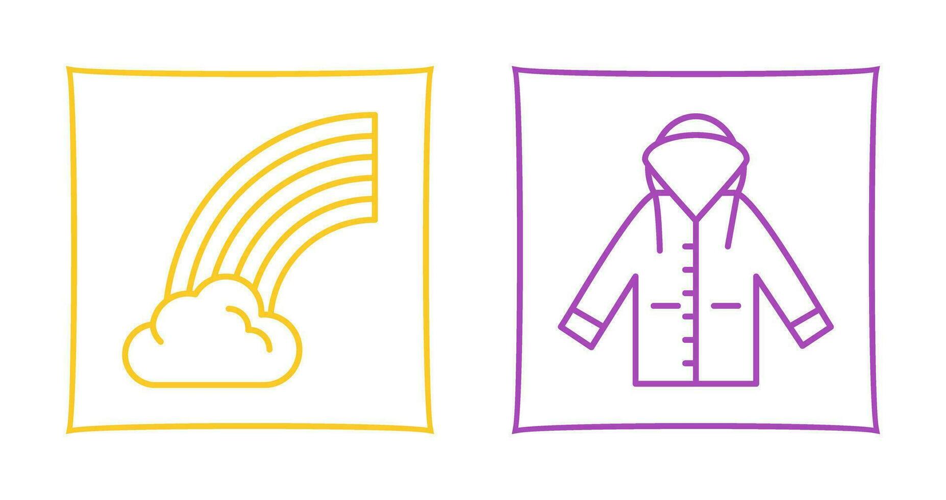Rainbow and Raincoat Icon vector