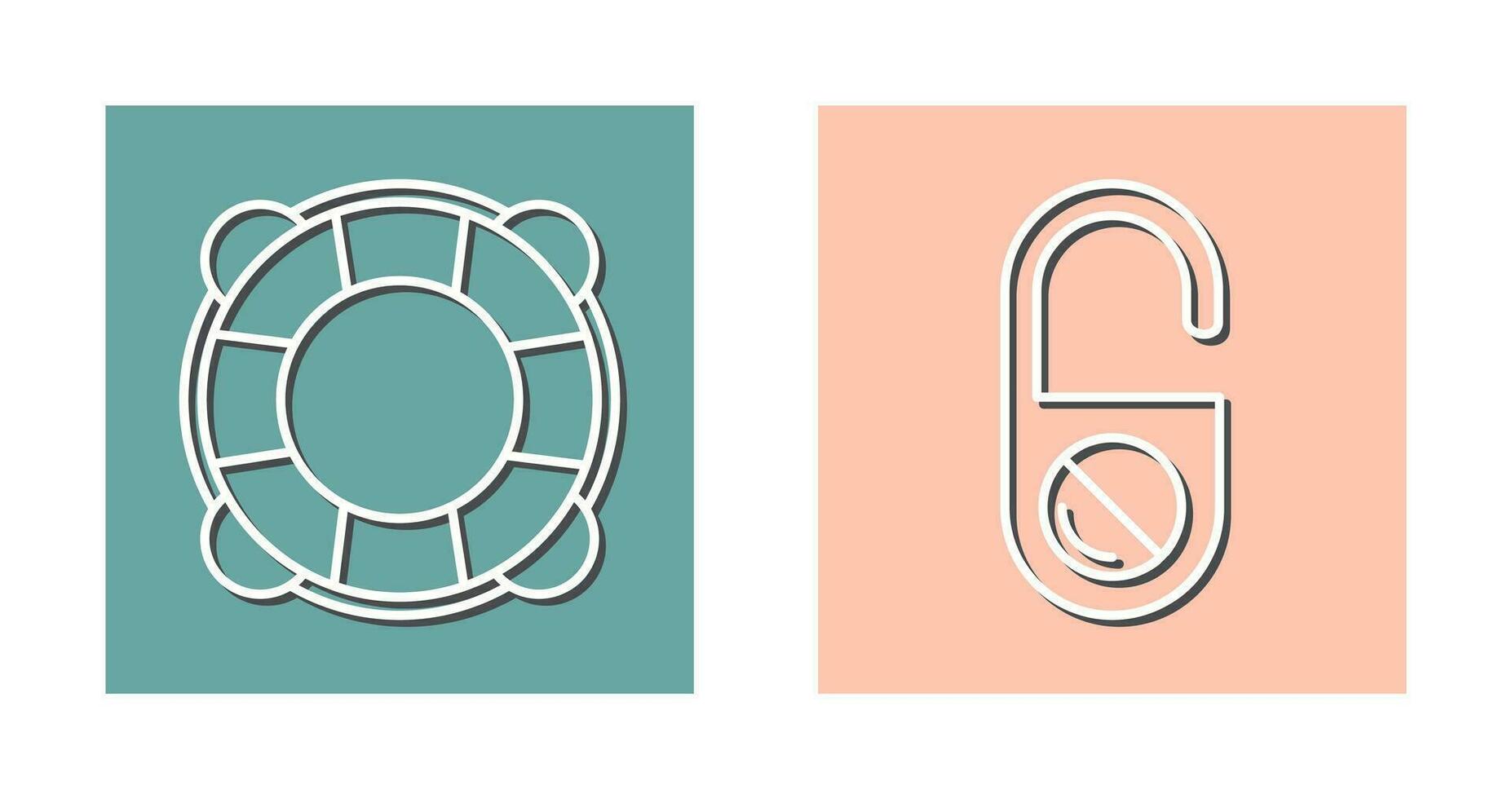 Life Preserver and Do Not Disturb Icon vector