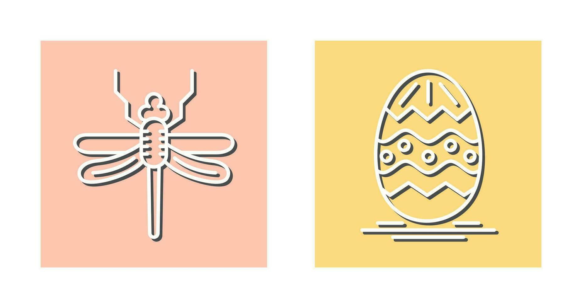 Dragonfly and Easter  Icon vector