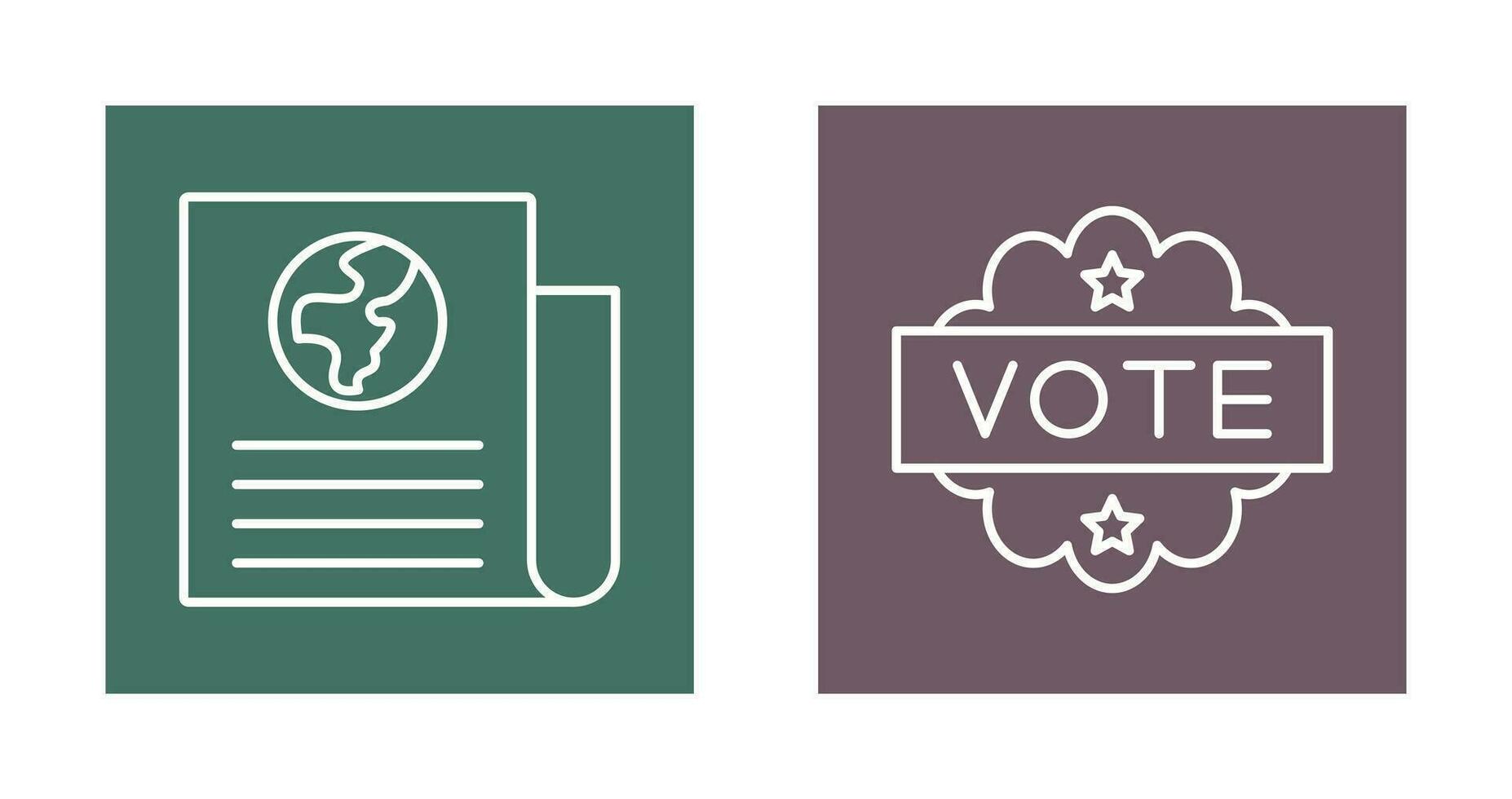 Newspaper and Vote  Icon vector