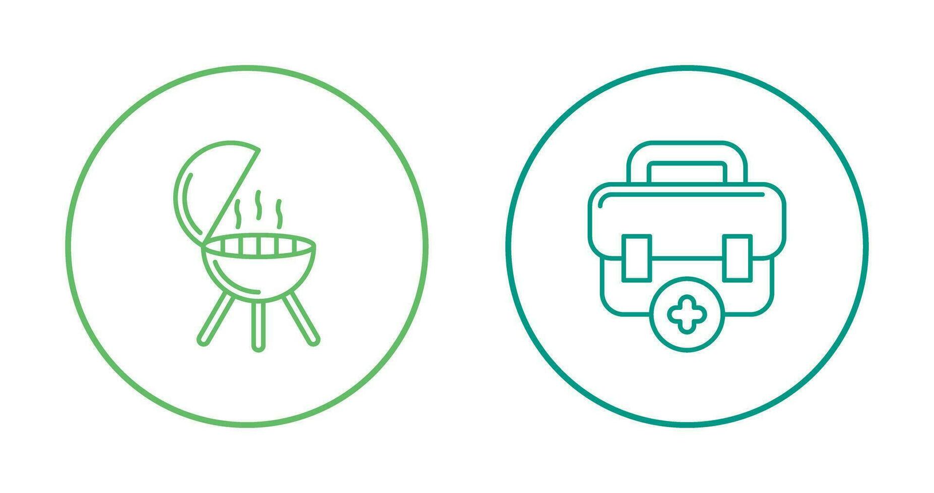 Bbq and First Aid Icon vector