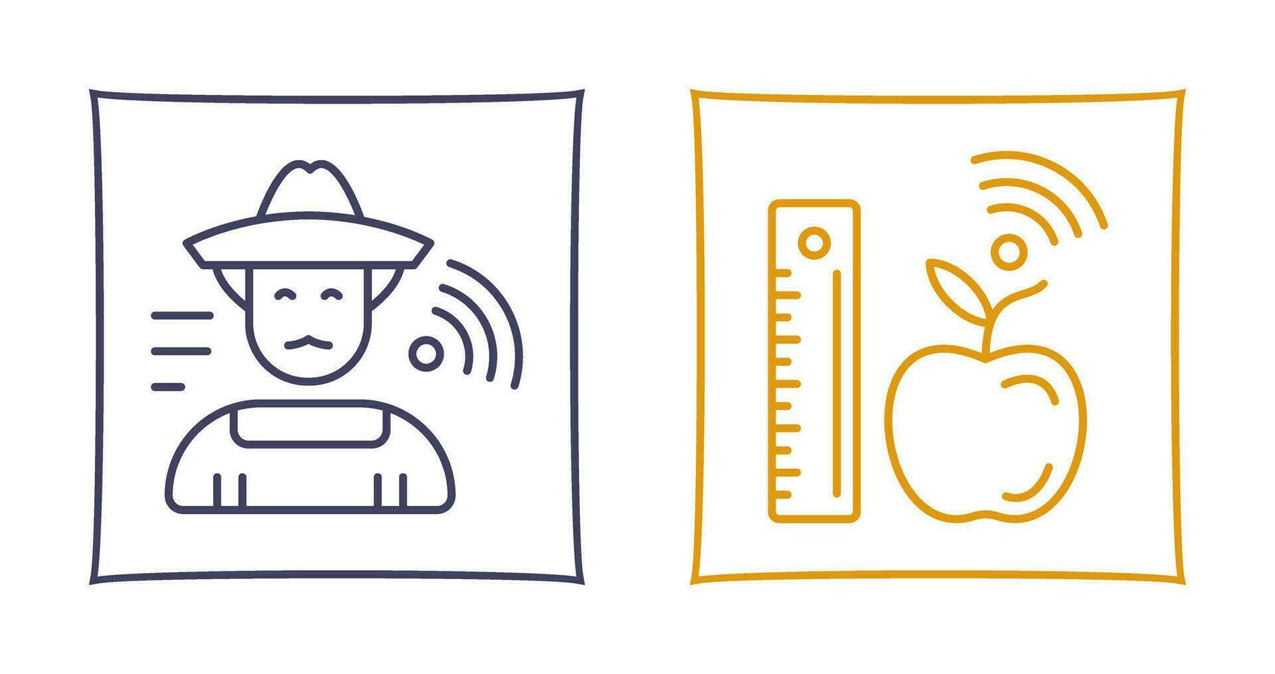 Farmer and Measure and Measure Icon vector