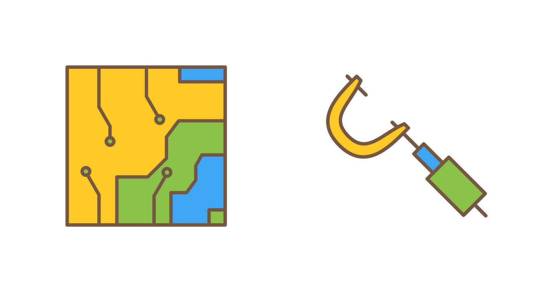 Electrical circuit and Micrometer Icon vector