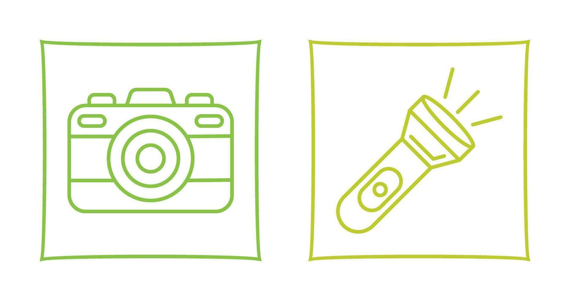 Camera and Flash Light Icon vector