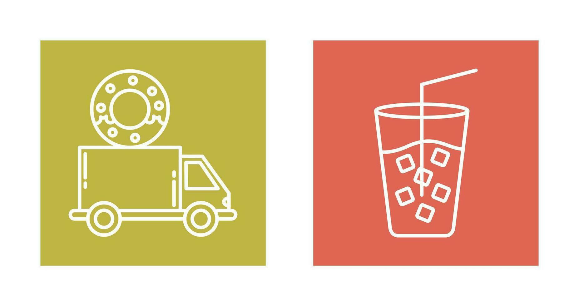Delivery Truck and Cold Drink Icon vector