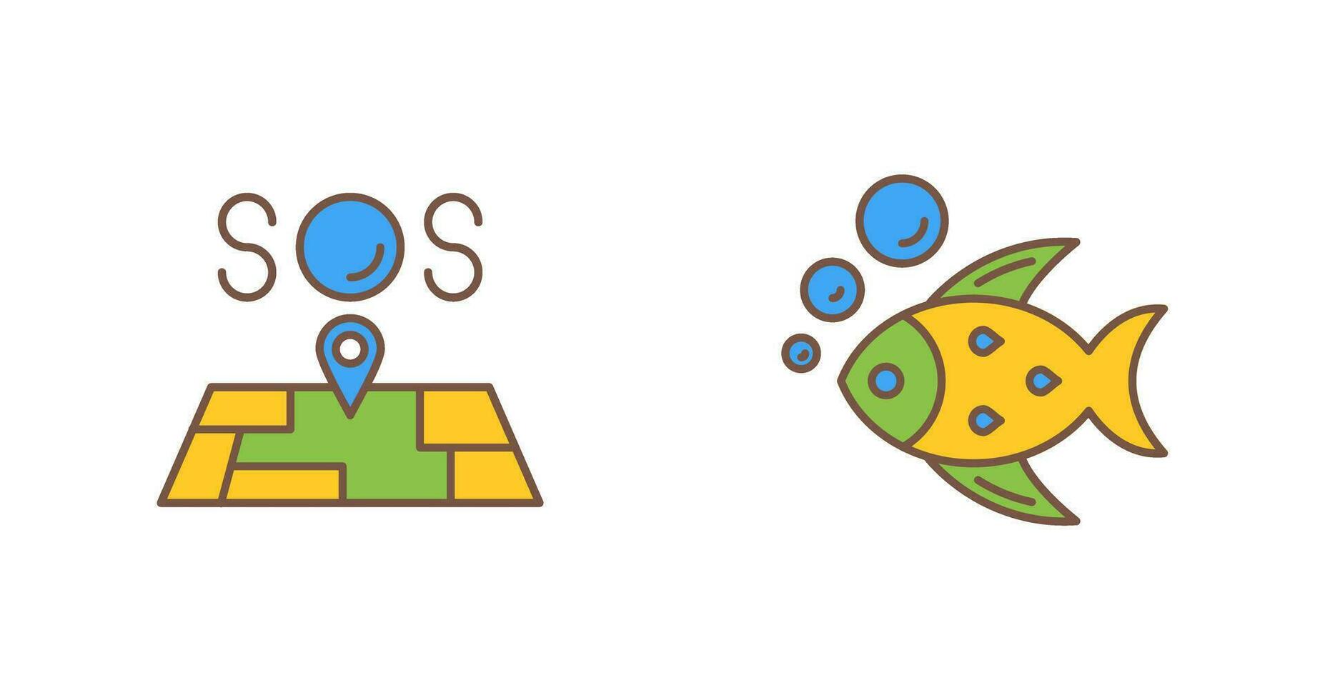 Sos and Fish Icon vector