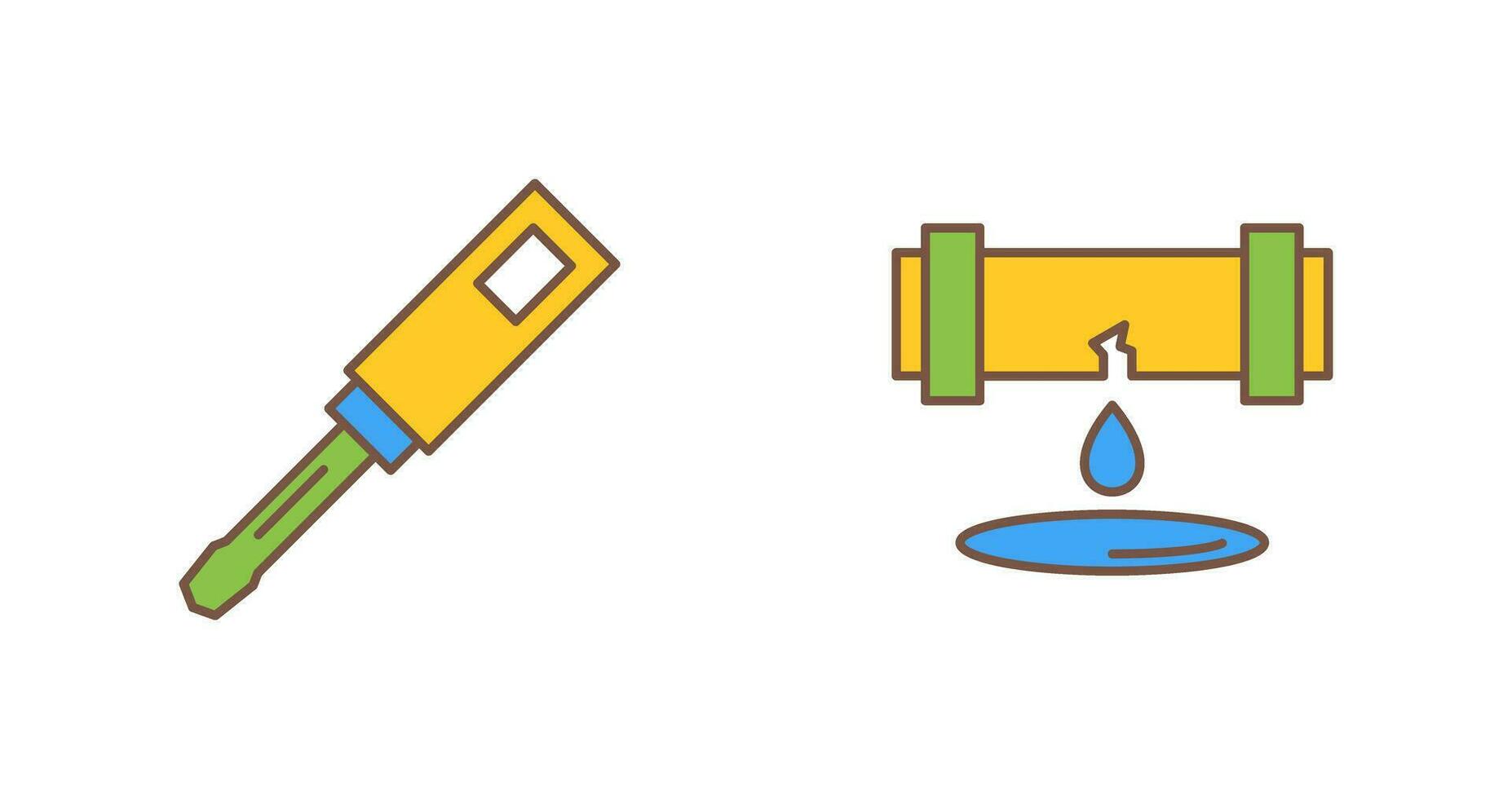 Screwdriver and Leak Icon vector