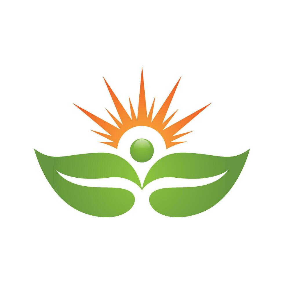 Logos of green Tree leaf ecology vector