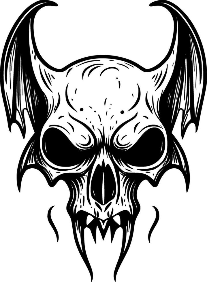 skull bat cartoon vector