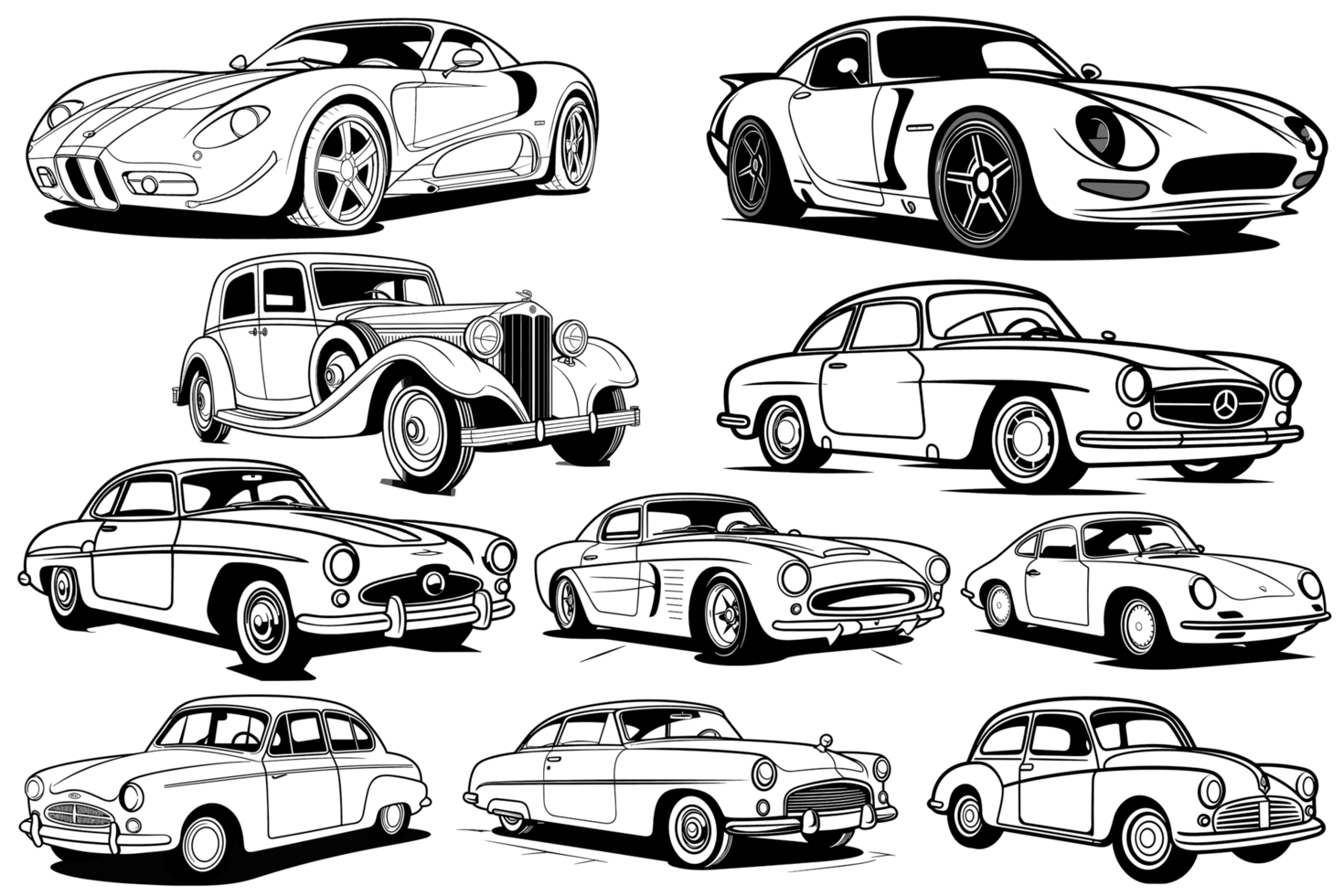 Beautiful Car Silhouette - Ai Generative png