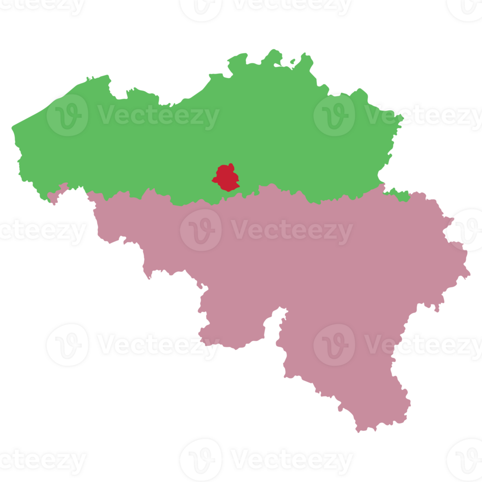 Belgium map with main regions. Map of Belgium png