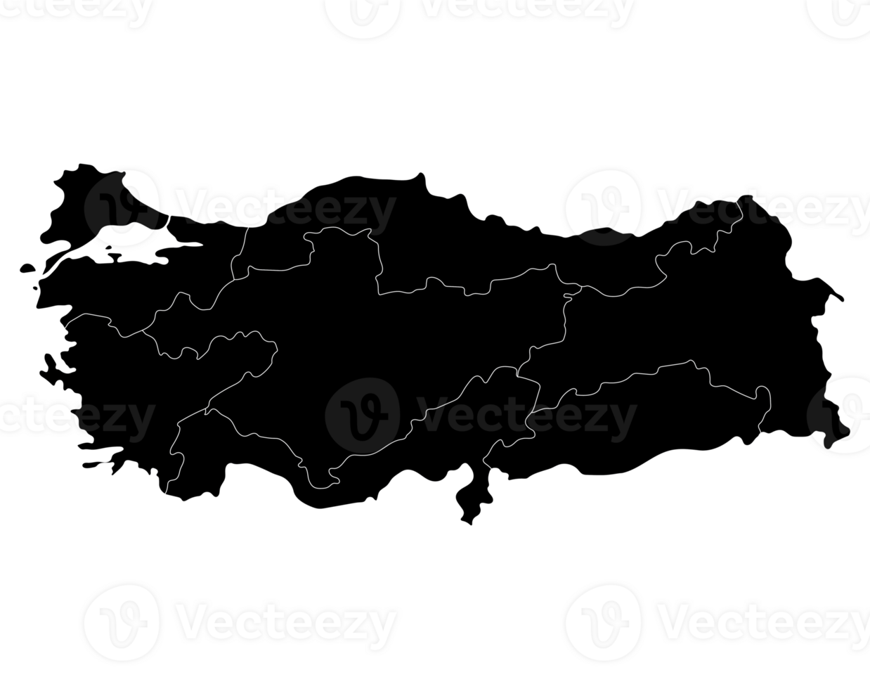 Turkey map with main regions. Map of Turkey png