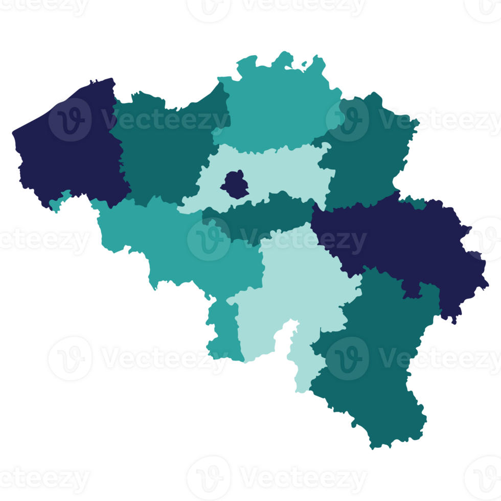 Belgium map with administrative. Map of Belgium in colorful png