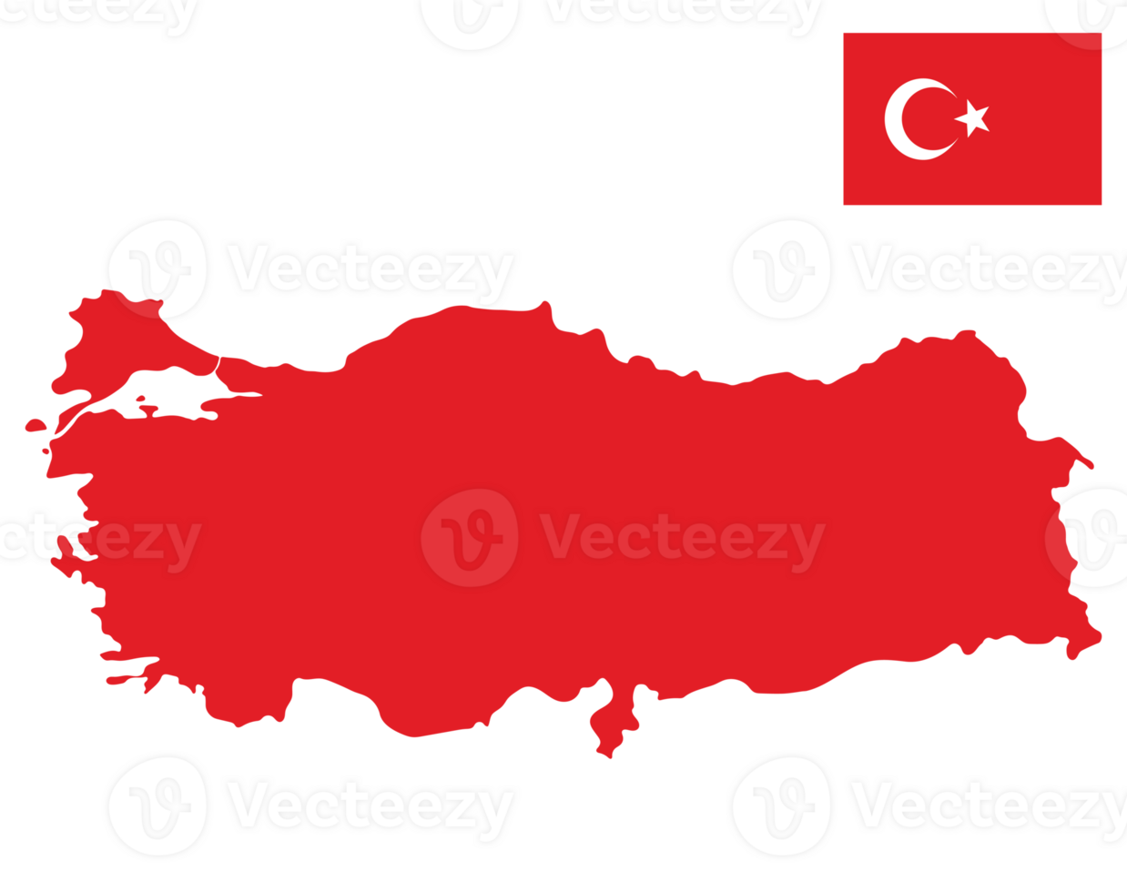 Map of Turkey with Turkish flag. png