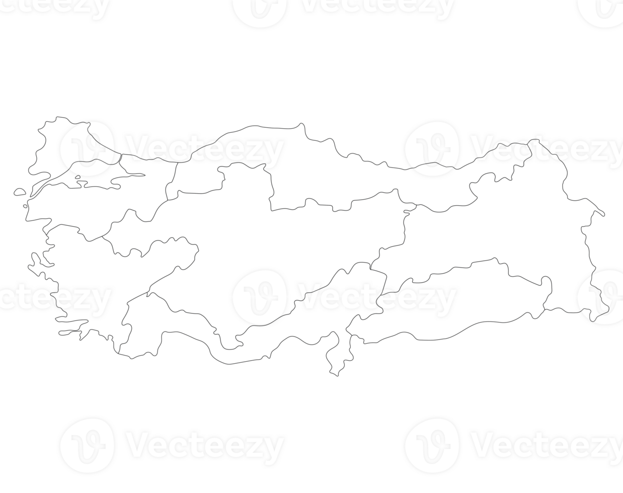 Turkey map with main regions. Map of Turkey png