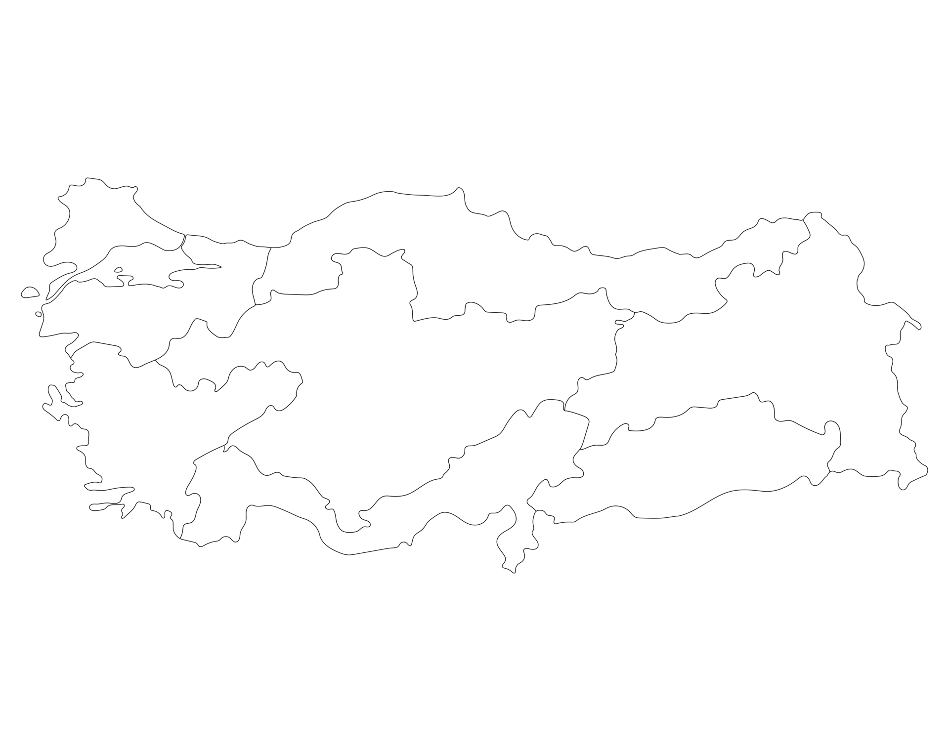 Turkey map with main regions. Map of Turkey 33022929 PNG