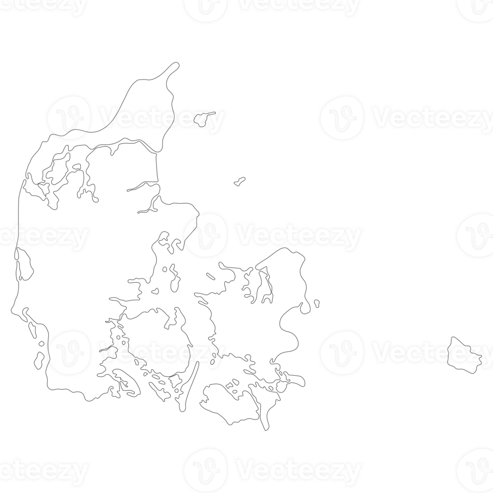 Map of Denmark. Danish map in details png