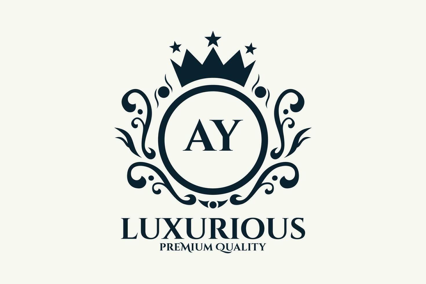 Initial  Letter Royal AY Luxury Logo template in vector art for luxurious branding  vector illustration.