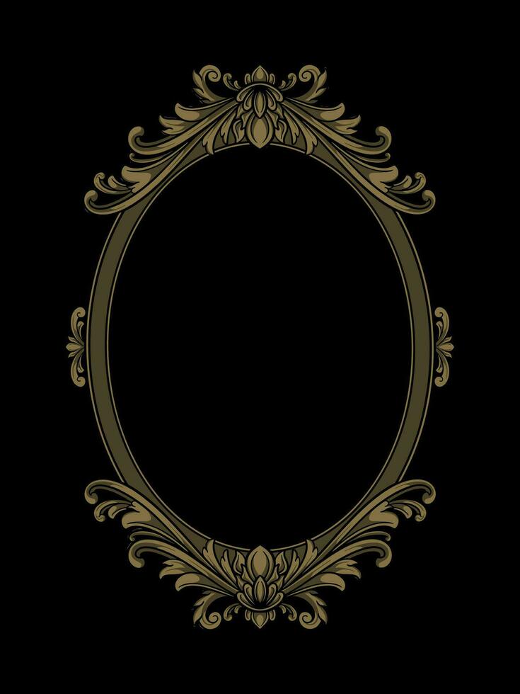 Vintage Floral Ornament Luxury Frame vector