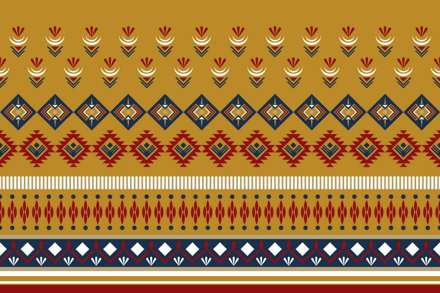 Geometric ethnic pattern traditional Design for background, carpet, wallpaper, clothing, wrapping, Batik, fabric, Vector illustration embroidery style.