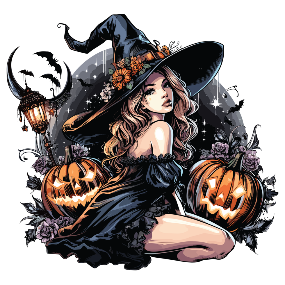 bellissimo Halloween strega clipart - ai generativo png