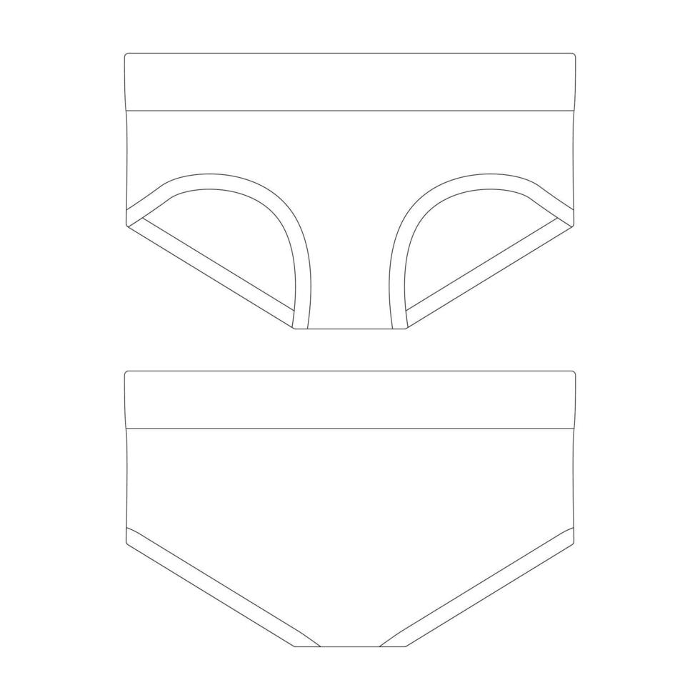 template low rise seamless underwear vector illustration flat design