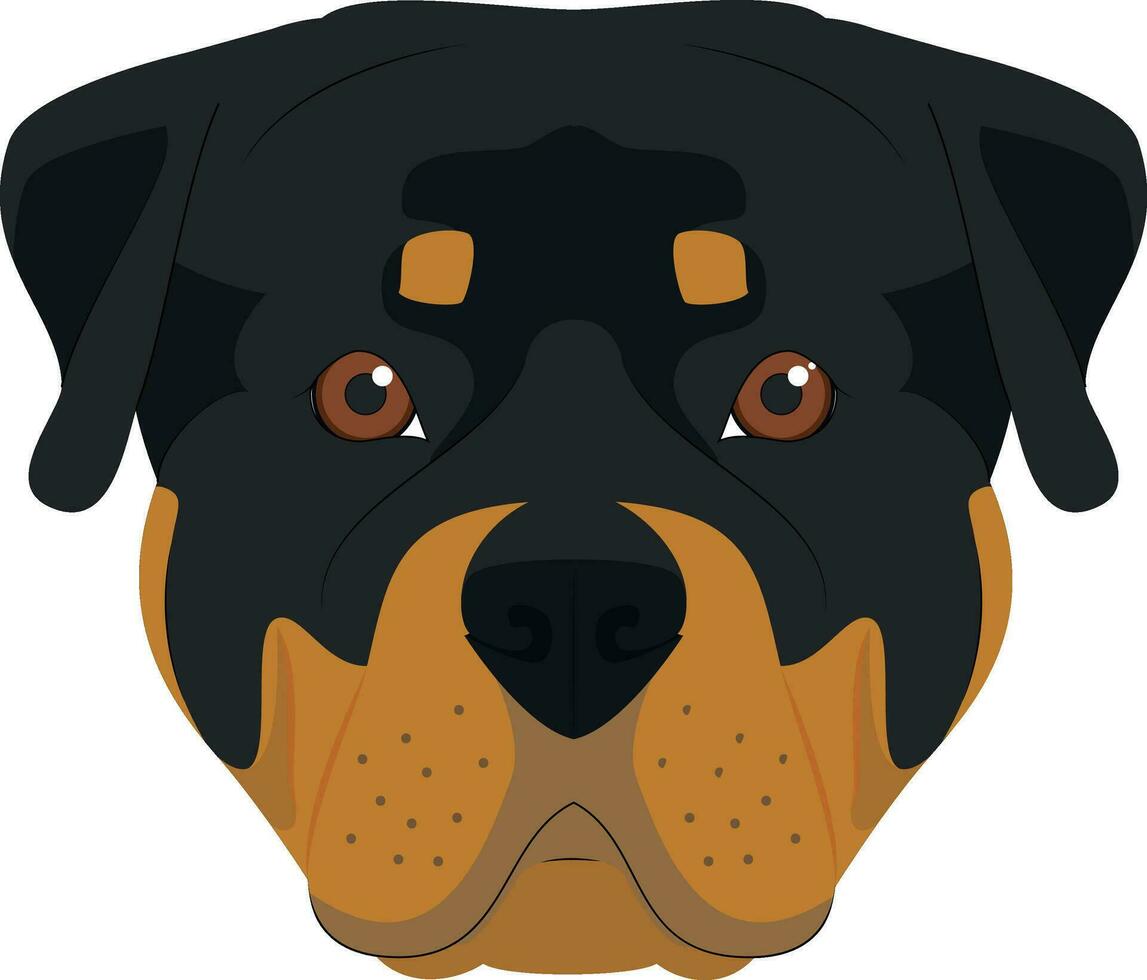 Rottweiler perro aislado en blanco antecedentes vector ilustración