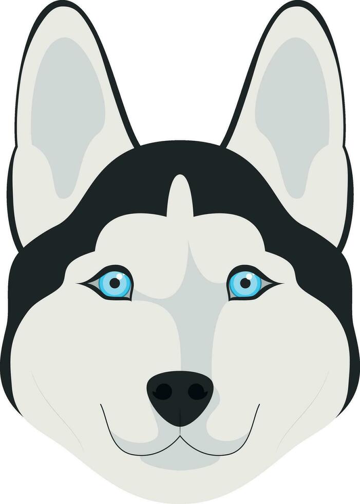 siberiano fornido perro aislado en blanco antecedentes vector ilustración